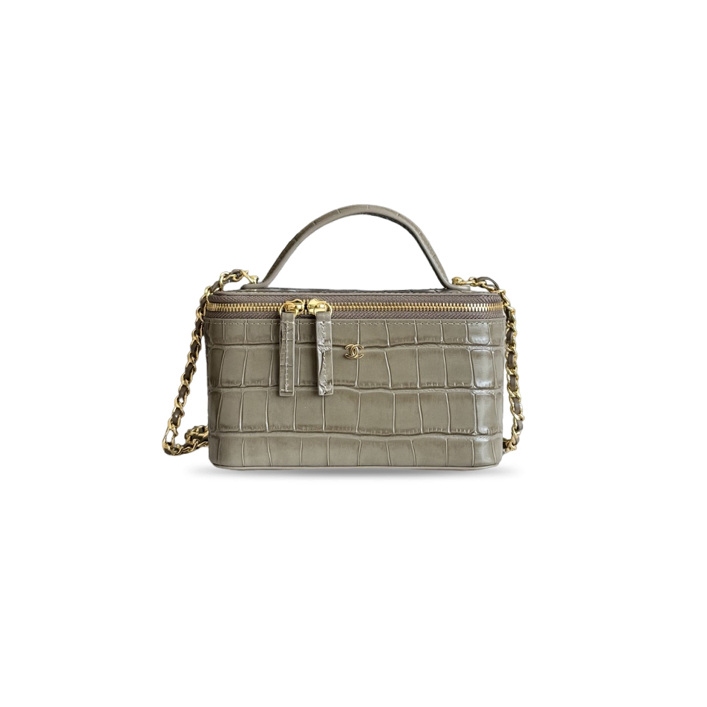 CHANEL SMALL TOP HANDLE LONG VANITY CASE (16.5*10*8cm)